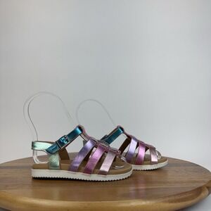 Little Girls Nina Wrenlee‎ Pink Metallic Faux Leather Gladiator Sandals Size 9 C